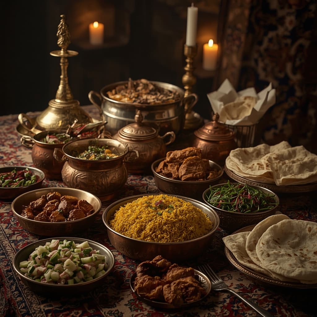 A delicious spread of Persian food